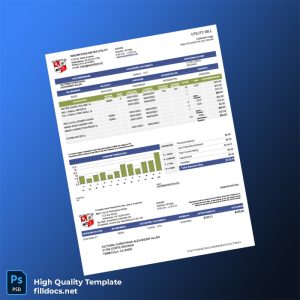 United States City Of Wauwatosa Water Utility Editable Utility Bill Template in Word and PDF formats