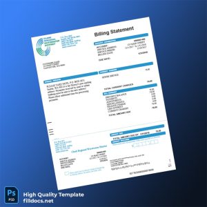 United States Clark Regional Wastewater District Editable Utility Bill Template in Word and PDF formats