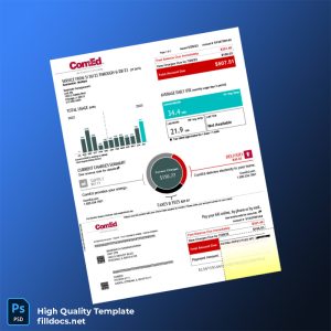 United States ComEd Editable Utility Bill Template in Word and PDF formats