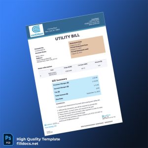 United States Con Edison Editable Utility Bill Template in Word and PDF formats