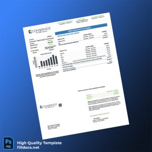 United States Conservice Editable Utility Bill Template in Word and PDF formats