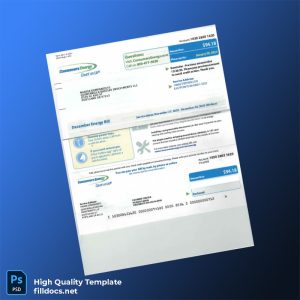 United States Consumers Energy Editable Utility Bill Template in Word and PDF formats