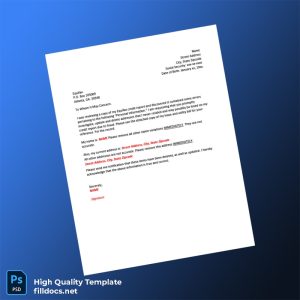 United States Equifax Editable Credit Report Dispute Letter Template in Word and PDF formats