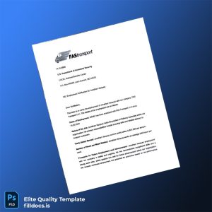 Fillable United States FAS Transport Proof of Employment Letter Template - Word/PDF Template Preview - FillDocs