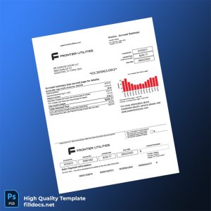 United States Frontier Utilities Editable Utility Bill Template in Word and PDF formats