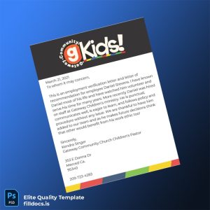 Fillable United States Gateway Community Church Employment Verification Letter Template - Word/PDF Template Preview - FillDocs