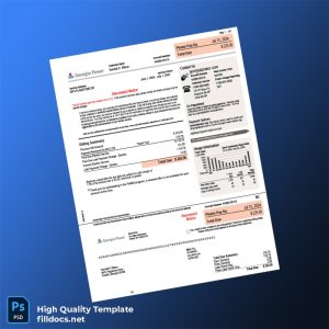 United States Georgia Power Editable Utility Bill Template in Word and PDF formats