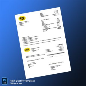 United States Holland Board Of Public Works Editable Utility Bill Template in Word and PDF formats