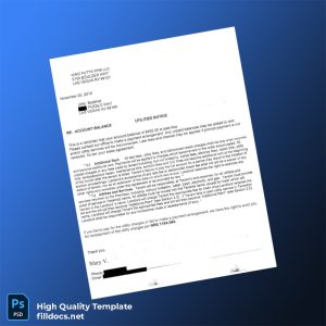 United States King Futt S PFM Editable Utility Bill Template in Word and PDF formats