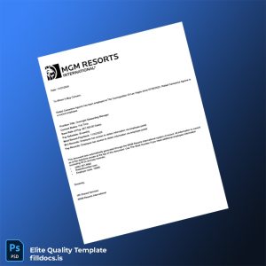 Fillable United States MGM Resorts International Employment Verification Letter Template - Word/PDF Template Preview - FillDocs