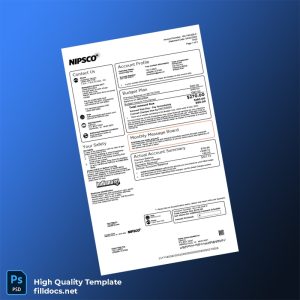 United States NIPSCO Editable Gas Bill Template in Word and PDF formats