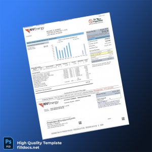 United States NV Energy Editable Utility Bill Template in Word and PDF formats