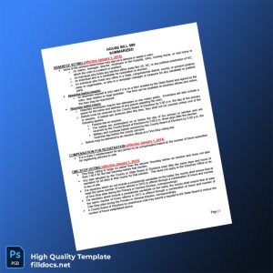 United States North Carolina General Assembly Editable Voting Inion Summary Template in Word and PDF formats