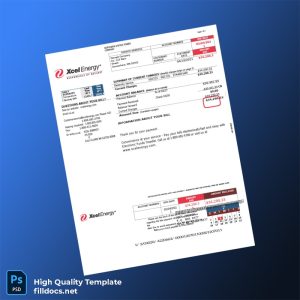 United States Northern States Power Company Editable Utility Bill Template in Word and PDF formats