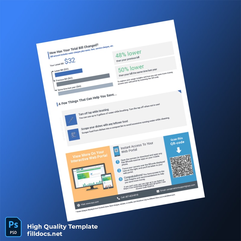 United States OUC Editable Water Bill Template in Word and PDF formats page 2