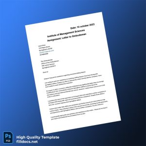 United States Office Of The Ombudsman Editable Complaint Letter Template in Word and PDF formats