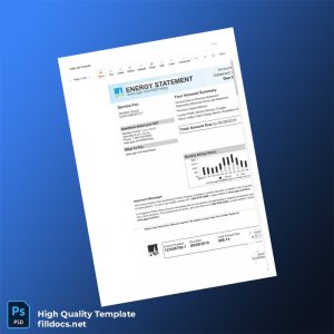 United States PG E Editable Utility Bill Template in Word and PDF formats