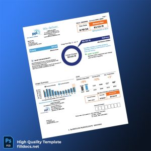 United States PPL Electric Utilities Editable Utility Bill Template in Word and PDF formats