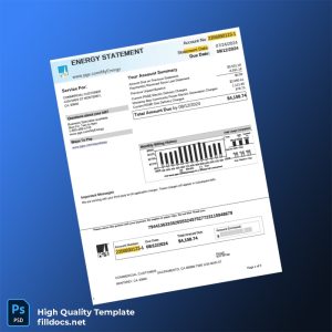 United States Pacific Gas And Electric Company Editable Utility Bill Template in Word and PDF formats