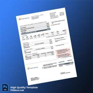 United States South Jersey Gas Editable Utility Bill Template in Word and PDF formats