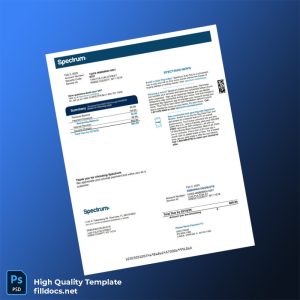 United States Spectrum Editable Utility Bill Template in Word and PDF formats