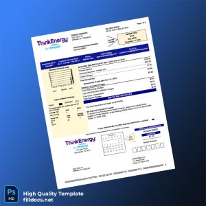 United States Think Energy By ENGIE Retail LLC Editable Electricity Bill Template in Word and PDF formats
