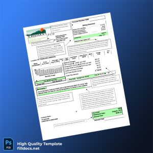 United States Trinity PUD Editable Utility Bill Template in Word and PDF formats