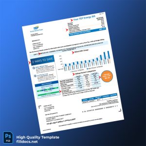 United States Tucson Electric Power Editable Utility Bill Template in Word and PDF formats