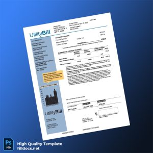 United States Utility Bill Editable Utility Bill Template in Word and PDF formats