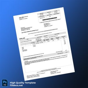 United States Utility Billing Services Editable Utility Bill Template in Word and PDF formats
