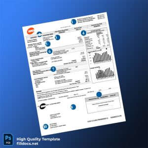 United States We Energies Editable Utility Bill Template in Word and PDF formats