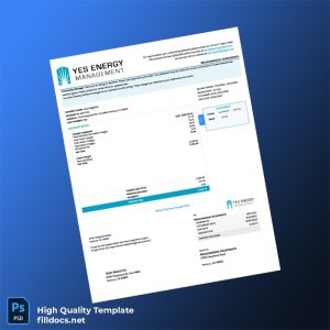 United States YES Energy Management Editable Utility Bill Template in Word and PDF formats