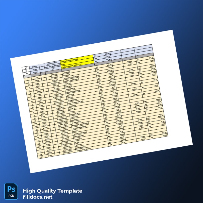 Unknown Editable Invoice Template in Word and PDF formats page 2