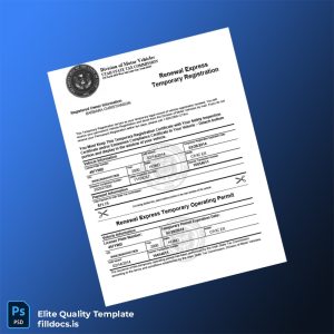 Fillable Utah Division of Motor Vehicles Temporary Registration Certificate Template - Word/PDF Template Preview - FillDocs