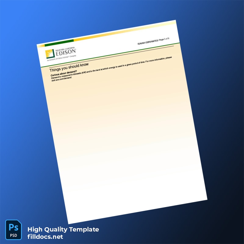 Utility Company Editable Utility Bill Template in Word and PDF formats page 5