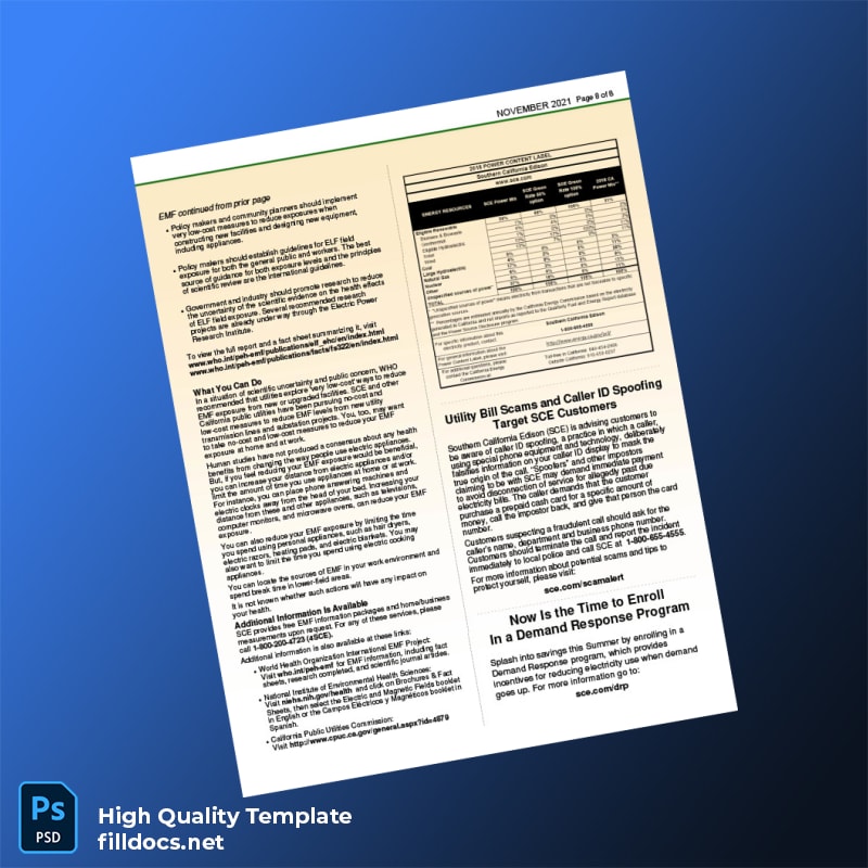 Utility Company Editable Utility Bill Template in Word and PDF formats page 8