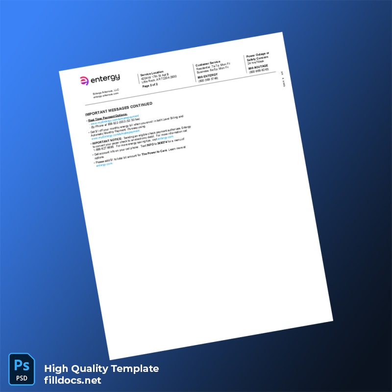 Utility Company Name Not Specified Editable Utility Bill Template in Word and PDF formats page 3