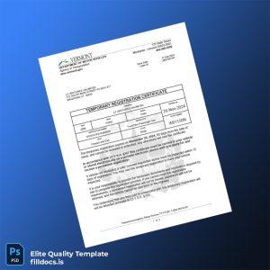 Fillable Vermont Temporary Registration Certificate Template - Word/PDF Template Preview - FillDocs