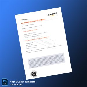 Vietnam Payoneer Account Statement Template in Word and PDF formats