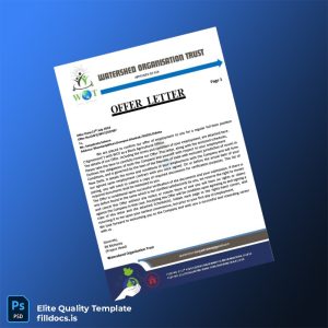 Fillable Watershed Organisation Trust Employment Verification Letter Template - Word/PDF Template Preview - FillDocs