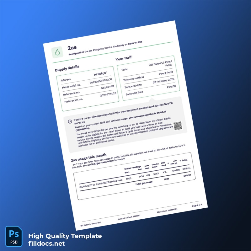 Zia-Ul-Mustafa Editable Utility Bill Template in Word and PDF formats page 5