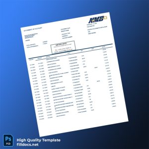Zimbabwe Nostro FCA Domestic Retail Bank Bank Statement Template in Word and PDF formats