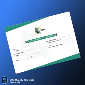 Fillable Zimbabwe Zimbabwe Revenue Authority VAT Registration Certificate Template - Word/PDF Template Preview - FillDocs