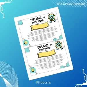 Fillable Argentina Diploma of Adventurer Template Template Preview - FillDocs