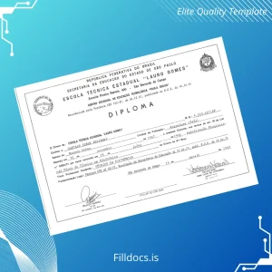 Fillable Argentina Escola Técnica Estadual _Auro Gomes_ Technical Diploma in Electronics Template Template Preview - FillDocs