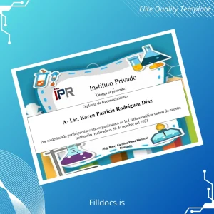 Fillable Argentina Instituto Privado Diploma Template Template Preview - FillDocs
