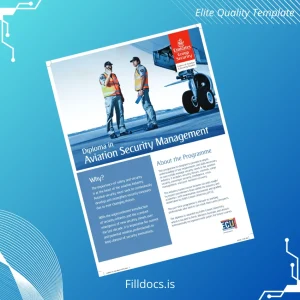 Fillable Australia Edith Cowan University Diploma in Aviation Security Management Template Template Preview - FillDocs