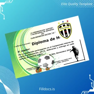 Fillable Bolivia Club Deportivo Sector _10_ Honor Diploma Template Template Preview - FillDocs