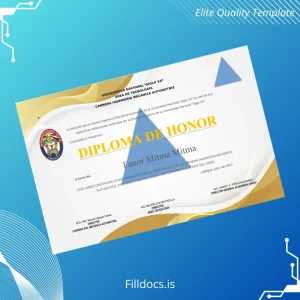 Fillable Bolivia Universidad Nacional _Siglo XX_ Honor Diploma Template Template Preview - FillDocs