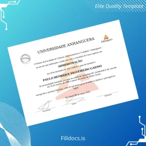 Fillable Brazil Anhanguera University Bachelor's Degree in Administration Template Template Preview - FillDocs